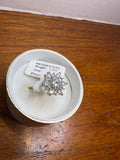 1.2 CT Moissanite Cluster Halo Ring Size 5 Silver Tone Engagement Statement Ring