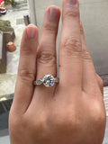 2.0 CT Round Brilliant Moissanite Ring Size 7 D Color Silver Tone GRA Report