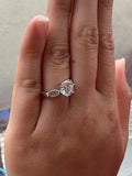 2.0 CT Round Brilliant Moissanite Ring Size 7 D Color Silver Tone GRA Report