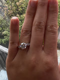 2.0 CT Round Brilliant Moissanite Ring Size 7 D Color Silver Tone GRA Report