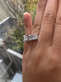 2.0 CT Round Brilliant Moissanite Ring Size 9 D Color GRA Silver Tone