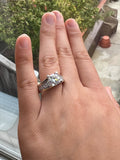 2.0 CT Round Brilliant Moissanite Ring Size 9 D Color GRA Silver Tone