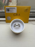 2.0 CT Round Brilliant Moissanite Ring Size 9 D Color GRA Silver Tone