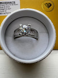 2.0 CT Round Brilliant Moissanite Ring Size 9 D Color GRA Silver Tone