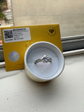 2.0 CT Round Brilliant Moissanite Ring Size 7 D Color Silver Tone GRA Report