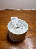 2.0 CT Round Moissanite Ring Size 5 Silver Tone Swirl Pave Engagement Ring