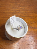 2.0 CT Round Moissanite Ring Size 5 Silver Tone Swirl Pave Engagement Ring