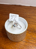 2.0 CT Round Moissanite Ring Size 5 Silver Tone Swirl Pave Engagement Ring