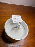 1.2 CT Round Moissanite Ring Size 5 Silver Tone Pave Engagement Promise Ring