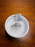 1.2 CT Round Moissanite Ring Size 5 Silver Tone Pave Engagement Promise Ring