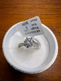 1.2 CT Round Moissanite Ring Size 5 Silver Tone Pave Engagement Promise Ring