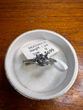 1.2 CT Round Moissanite Ring Size 9 Silver Tone Pave Engagement Promise Ring