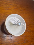 1.2 CT Round Moissanite Ring Size 9 Silver Tone Pave Engagement Promise Ring
