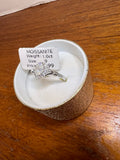 1.0 CT Oval Moissanite Halo Ring Size 9 Silver Tone Engagement Promise Ring
