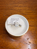 1.0 CT Oval Moissanite Halo Ring Size 9 Silver Tone Engagement Promise Ring