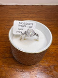 1.0 CT Oval Moissanite Halo Ring Size 9 Silver Tone Engagement Promise Ring