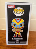 Funko POP! El Heroe Invicto 709 Iron Man Lucha Signed Mick Wingert Beckett COA