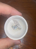2.0 CT Round Moissanite Ring Size 5 Silver Tone Swirl Pave Engagement Ring