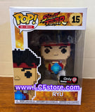 Funko Pop 8 Bit Street Fighter Ryu Vinyl Figure #15 Gamestop Exclusive
