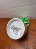 2 CT Round Moissanite Ring Size 10 Silver Tone Side Stone Engagement Ring Box