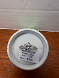 2 CT Round Moissanite Ring Size 10 Silver Tone Side Stone Engagement Ring Box