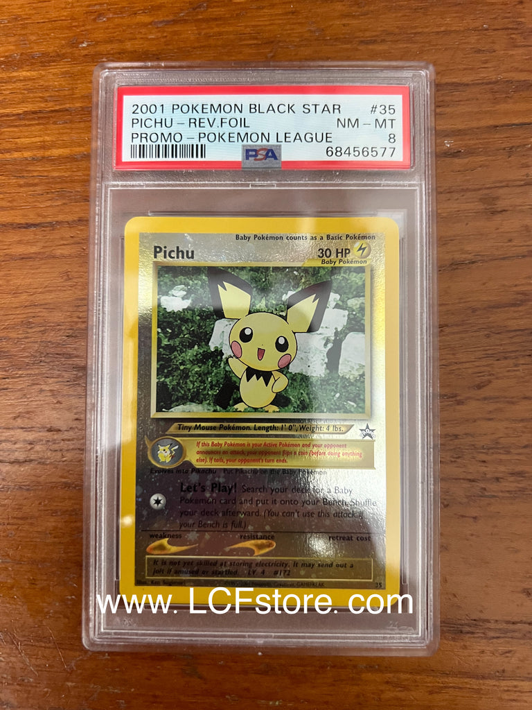 holographic pichu card Pichu Black Star Promo #35 Reverse Holo Pokemon 2001 PSA 8 ⚡️ – LCFStore.com