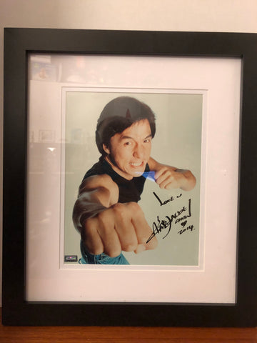 Action Kung Fu Star Jackie Chan Signed 8x10 framed photo.