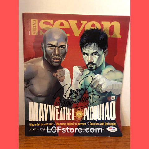 Manny Pacquiao Autograph Vegas Seven Mayweather vs Pacquiao Magazine