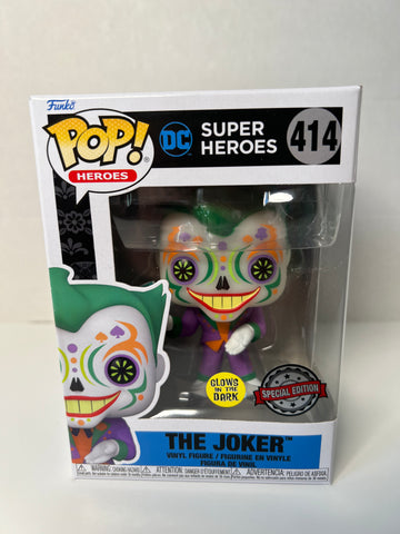 Funko POP Heroes: Dia De Los DC - Joker (Glow in The Dark) #414