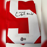 ELIJAH MITCHELL SIGNED AUTOGRAPHED Red PRO STYLE CUSTOM JERSEY