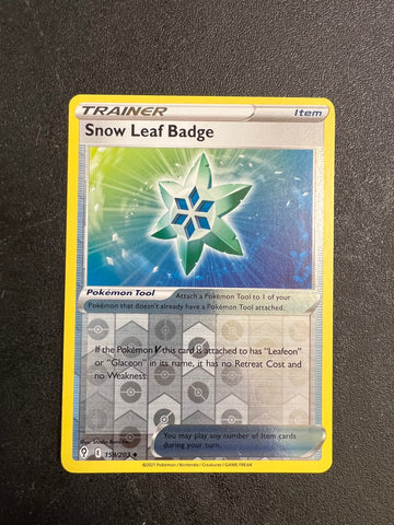 Snow Leaf Badge 159/203 Evolving Skies Reverse Holo Uncommon Pokemon TCG Pokémon
