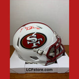 SF 49ers Star George Kittle Signed Flat White mini helmet