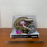 San Francisco 49ers George KIttle Signed Camo Alt Riddell Speed Mini Helmet