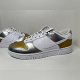 Nike Dunk Low Women "Heirloom" Metallic Gold White and Silver