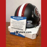 San Francisco 49ers Star Tight End George Kittle Autograph Mini Flat Black Helmet